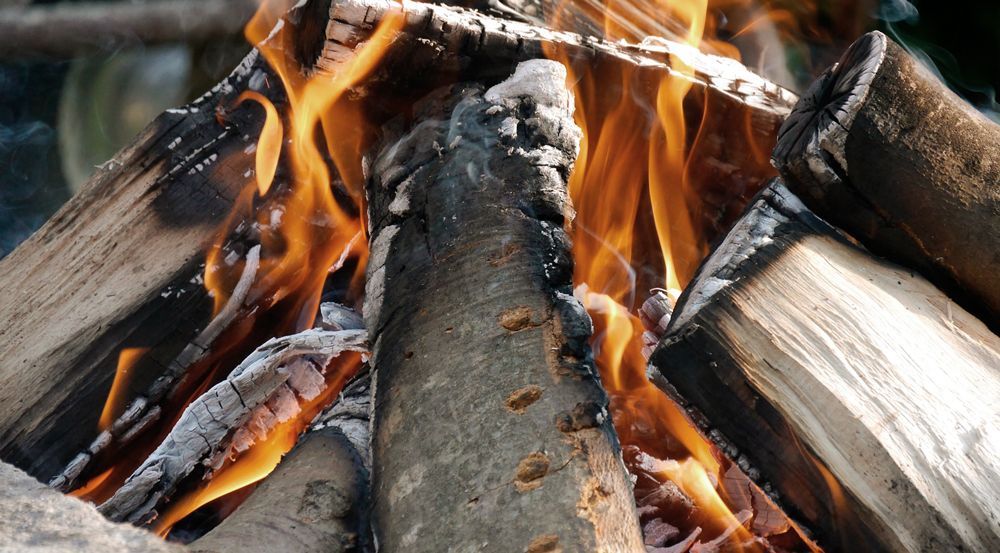 fuego y madera